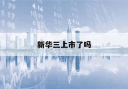 新华三上市了吗(新华三上市公司股票)