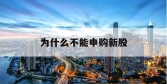 为什么不能申购新股(为什么不能申购新股票)