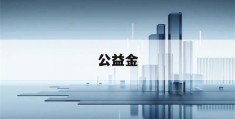 公益金(公益金可以取出来吗)