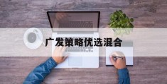 广发策略优选混合(广发策略优选混合型证券投资基金)