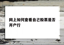 网上如何查看自己股票是否开户行的简单介绍