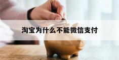 淘宝为什么不能微信支付(淘宝为什么突然不能微信支付了)