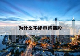 为什么不能申购新股(为什么不能申购新股票)