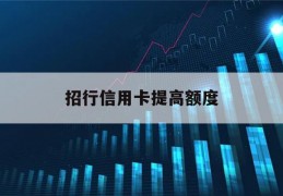 招行信用卡提高额度(招行信用卡提高额度怎么操作)