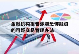 金融机构报告涉嫌恐怖融资的可疑交易管理办法(金融机构报告涉嫌恐怖融资的可疑交易管理办法颁布日期)