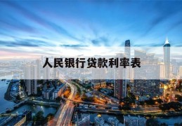 人民银行贷款利率表(人民银行贷款利率表2022)