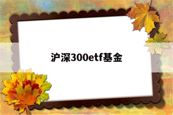 沪深300etf基金(沪深300etf基金排名)