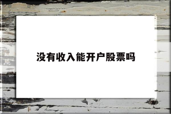 没有收入能开户股票吗(没有收入可以开信用卡吗)