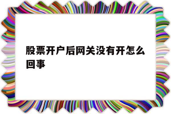 股票开户后网关没有开怎么回事(股票开户后一直没用有什么影响吗)