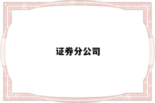 证券分公司(证券分公司和营业部的区别)